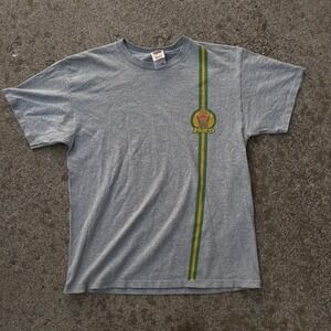 Vintage 1990's Hero Legend of Zelda Nintendo Tri-Force Stripe Gray T-Shirt Sz L